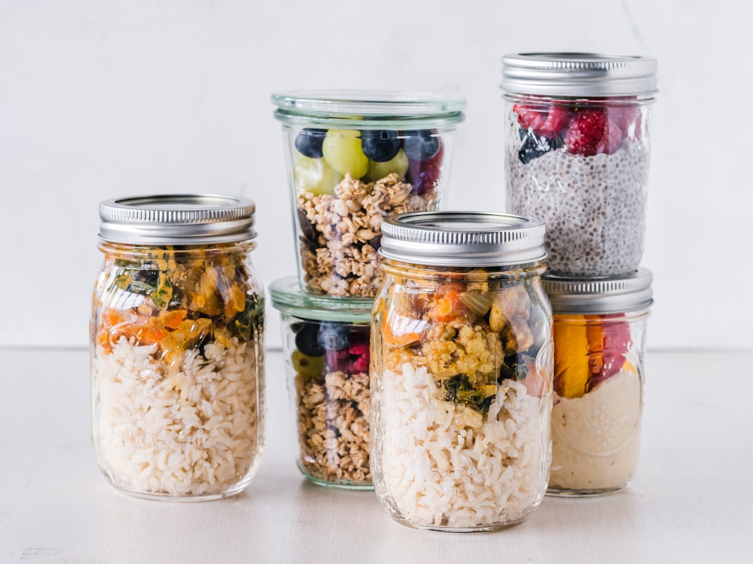 Portion-controlled containers with grilled chicken and vegetables
